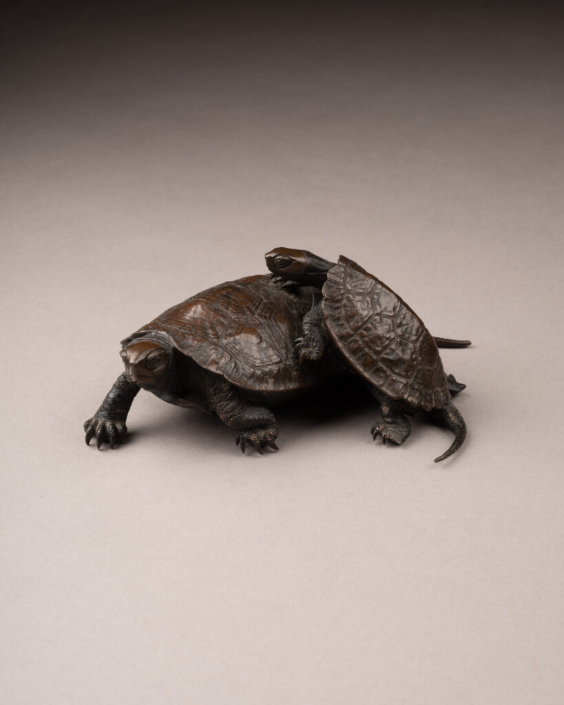 A Bronze Sculpture of Two Turtles, by Nogami Tatsuoki