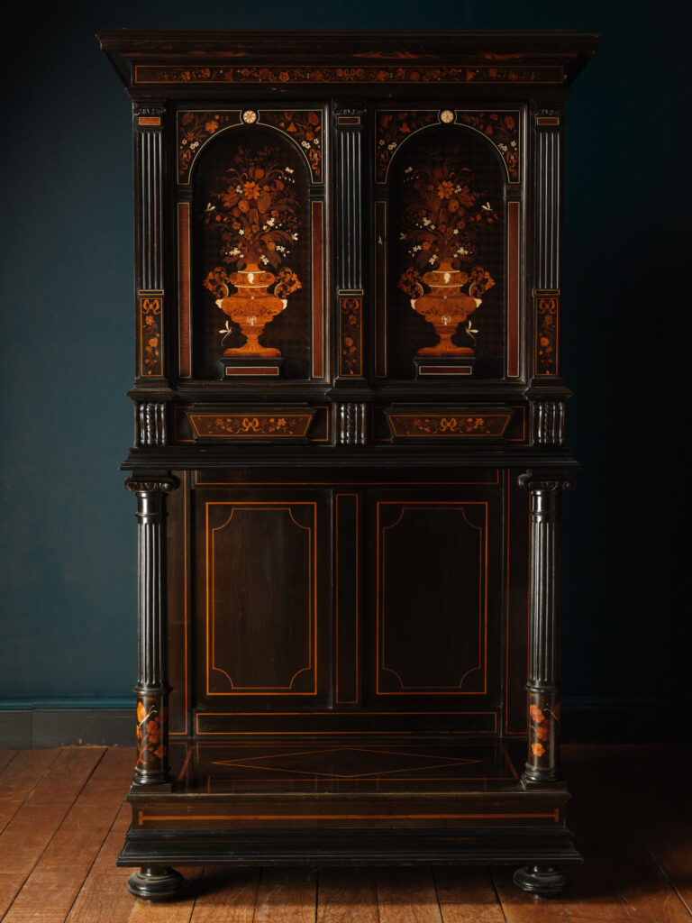 A Louis XIV-style marquetry cabinet by Charles Hunsinger