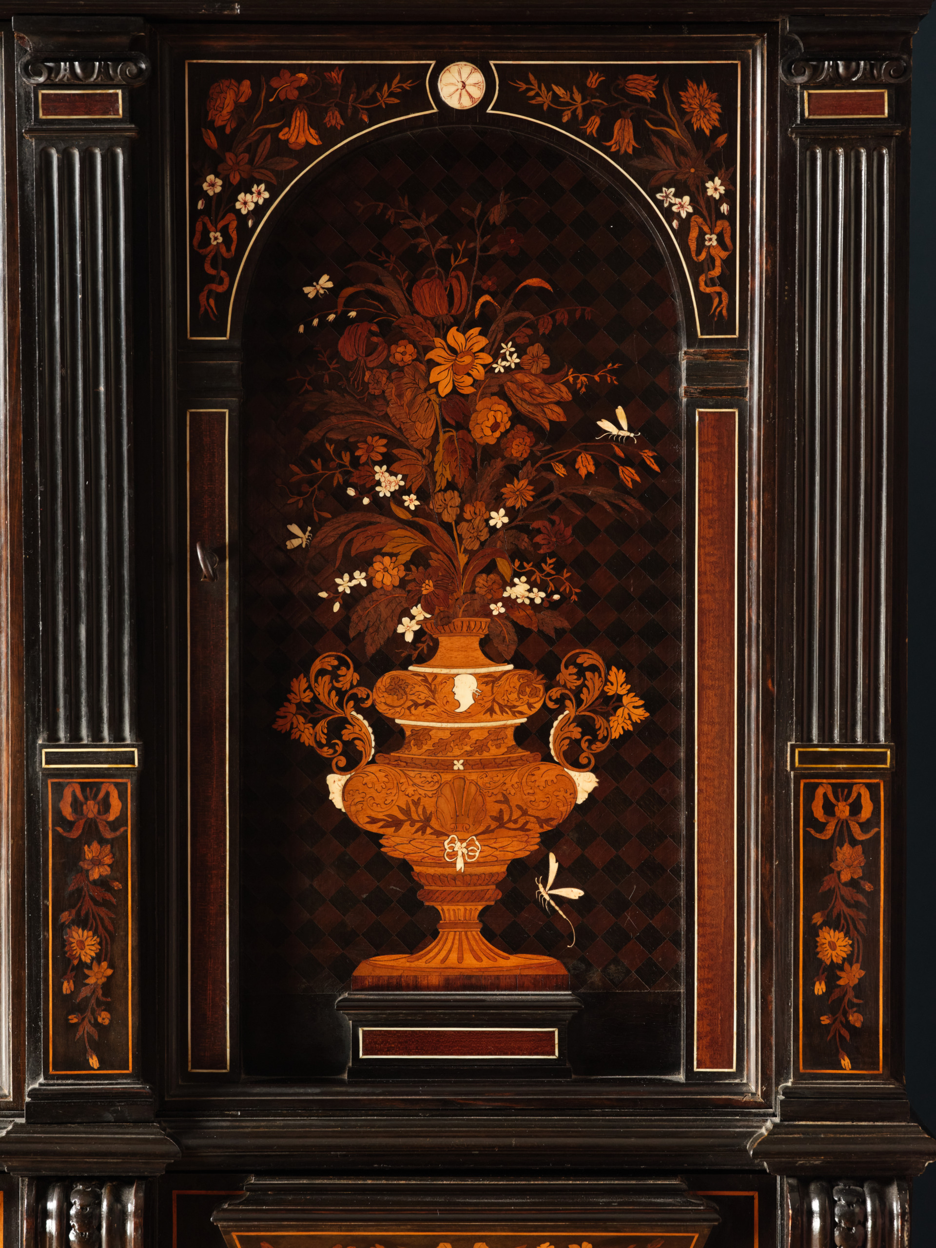 A Louis XIV-style marquetry cabinet by Charles Hunsinger