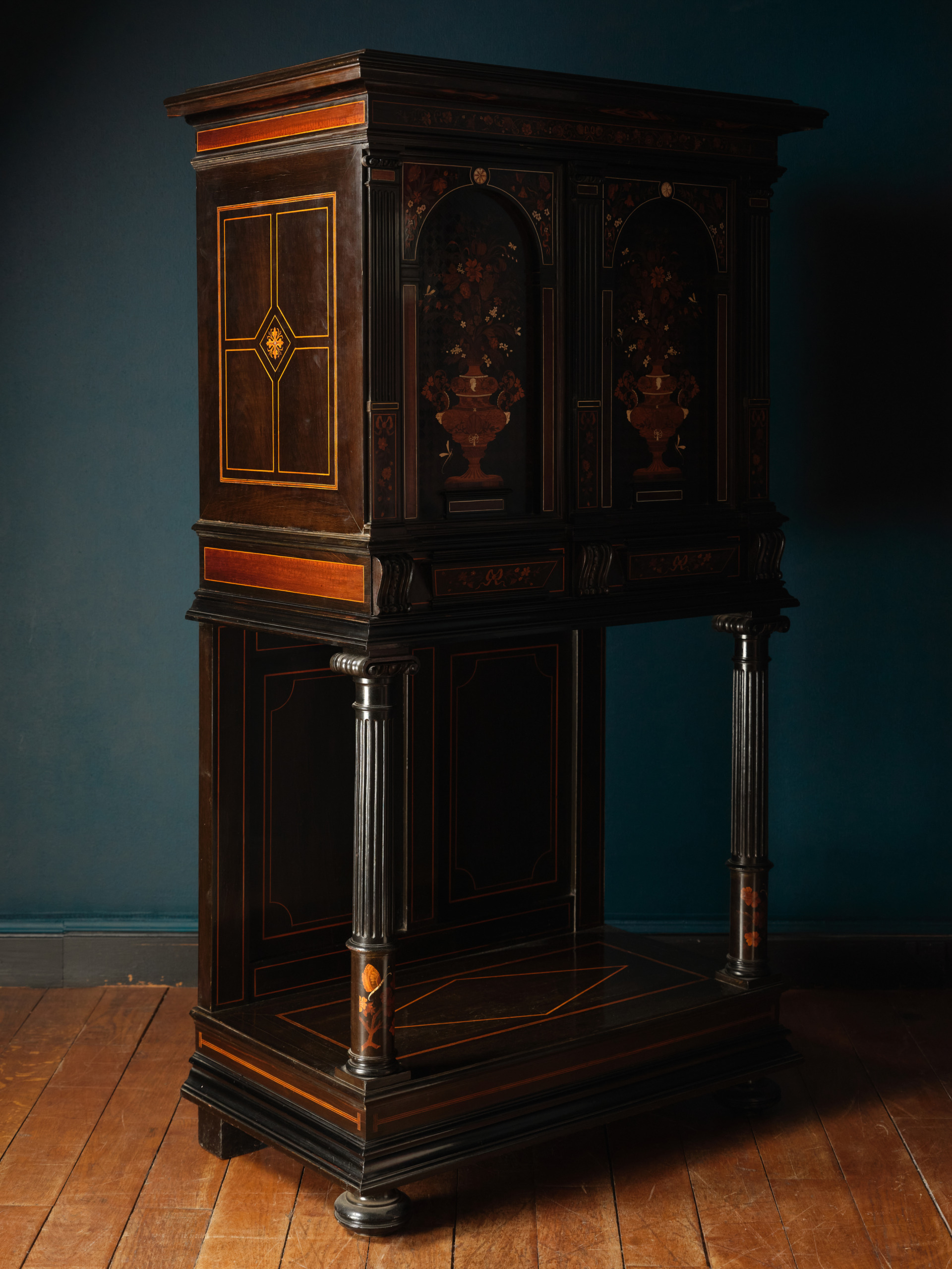 A Louis XIV-style marquetry cabinet by Charles Hunsinger