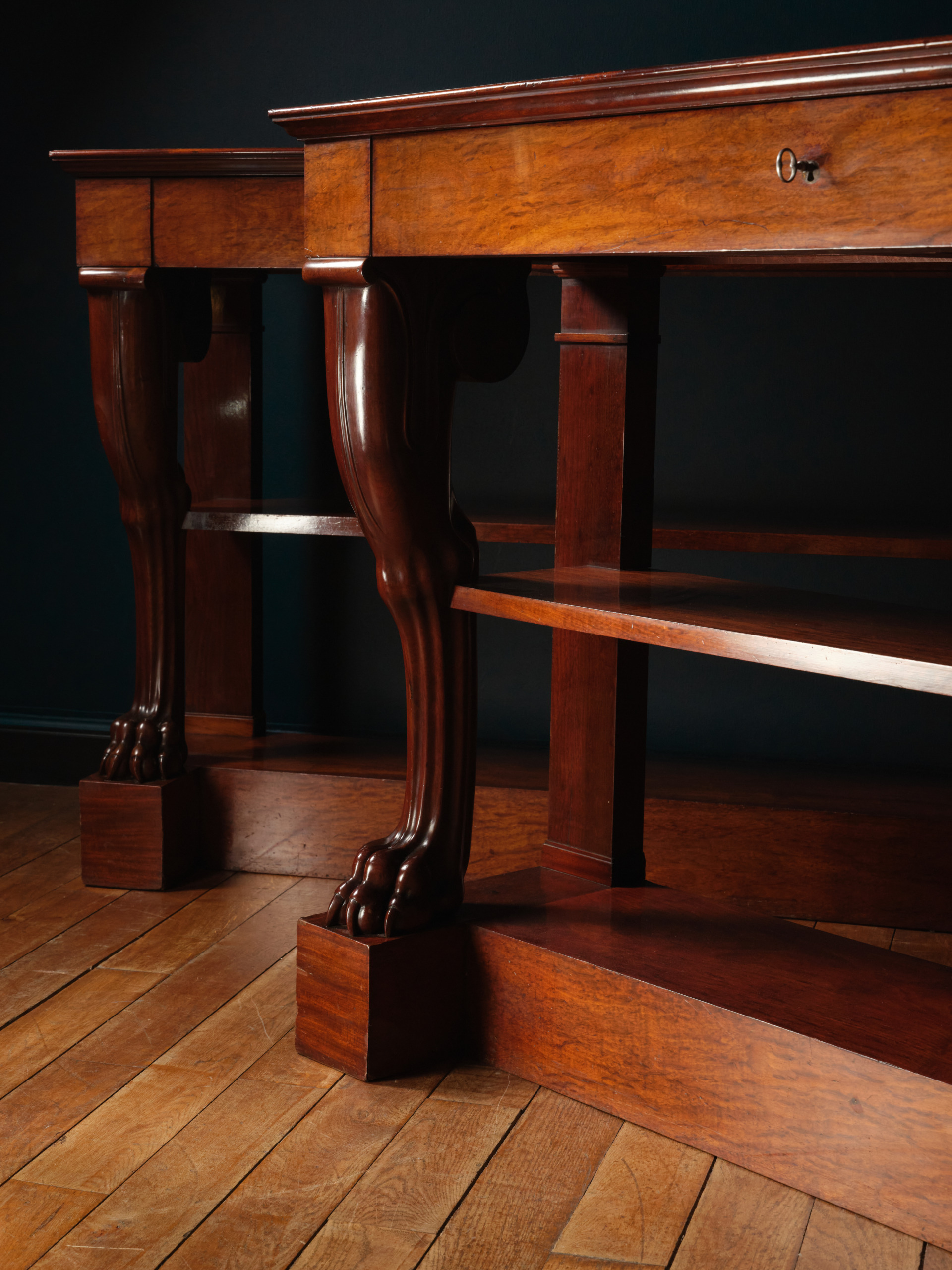 A Pair of Mahogany Console Tables, by Jacob-Desmalter