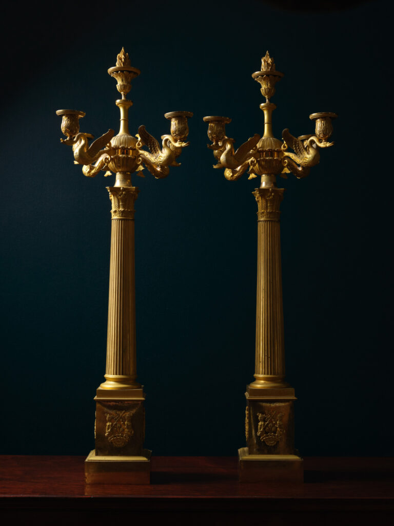 A Pair of Four-Light Russian Candelabra